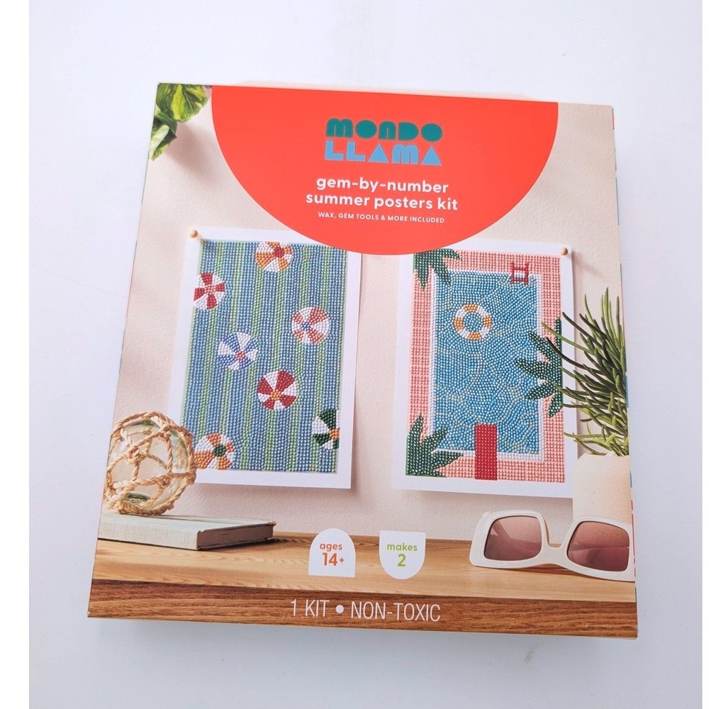 Mondo Llama gem by number summer posters kit NEW
